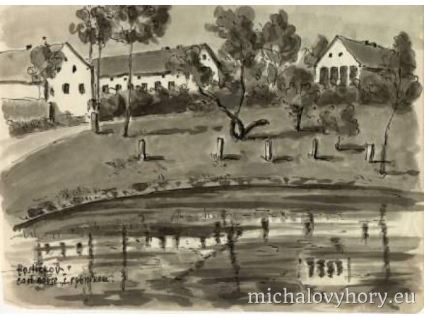 Náves v Hostíčkově, dnes opět hezky upravená